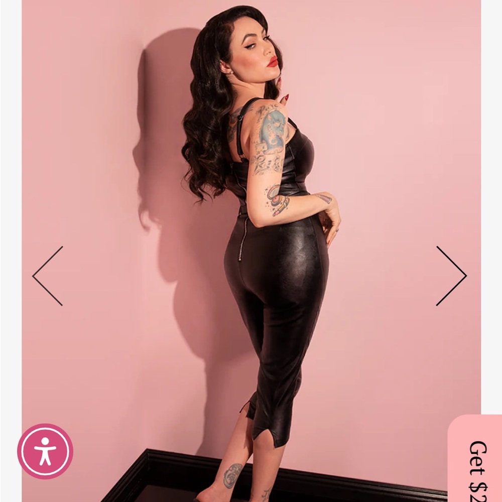 Vixen By Micheline Pitt Bad Girl Vegan Leather Capri Pants